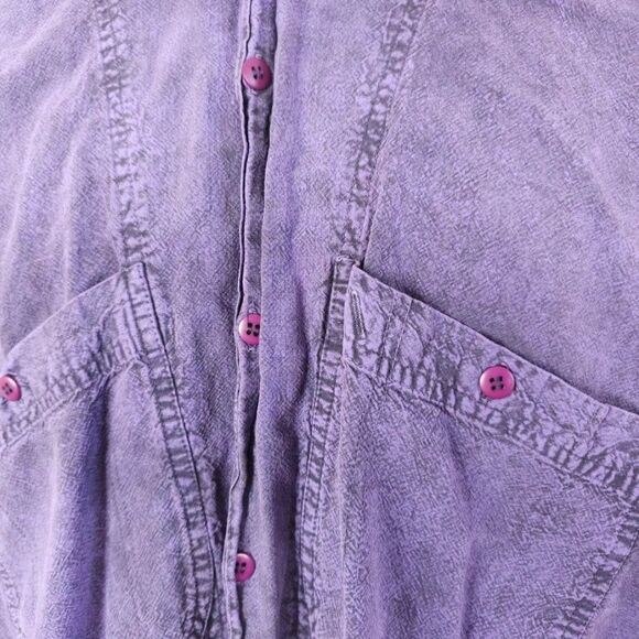 Vintage Tomato Camp Shirt Mens Size Large 80s 90s Stonewash Purple - Picture 2 of 6